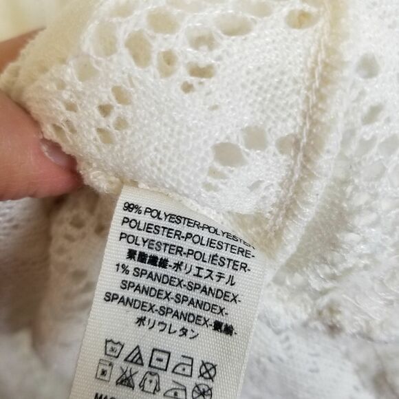 Free People Not Cold In This Floral Knit Lace Top XS Fairycore Cottagecore Boho - Picture 9 of 10